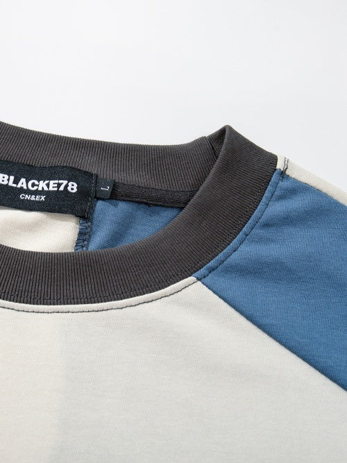 Color-blocked Splicing Loose-fit Leisure T-shirts