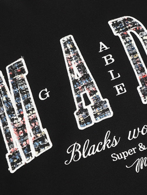 Appliqué Embroidery Letter Hoodies