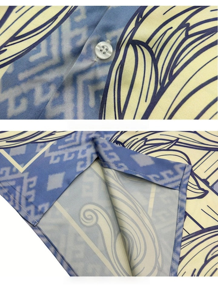 Jacquard Dark Pattern Cuban Territory Shirts