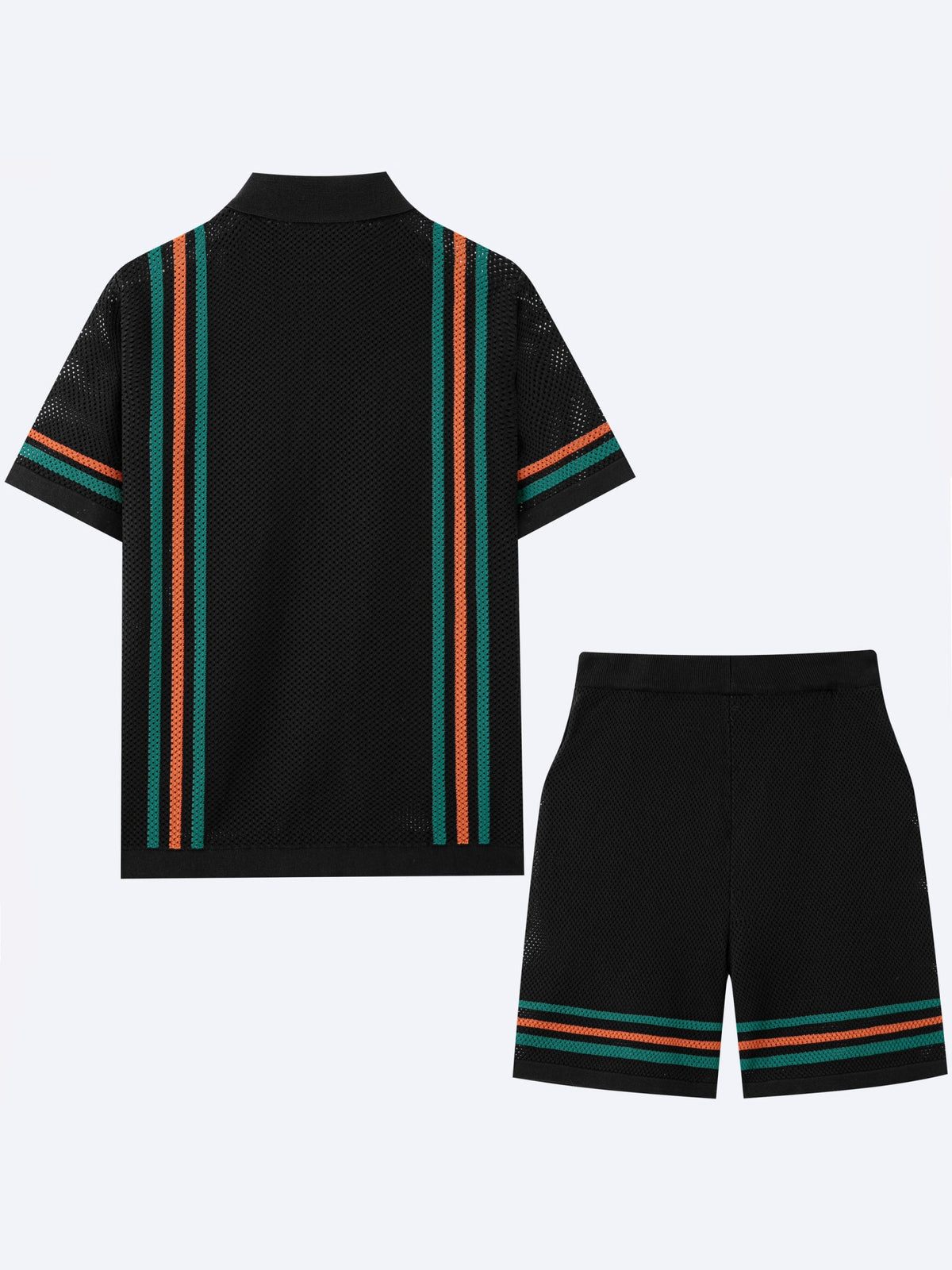 Black Hollow Knitting Mesh Set 2-piece Sets