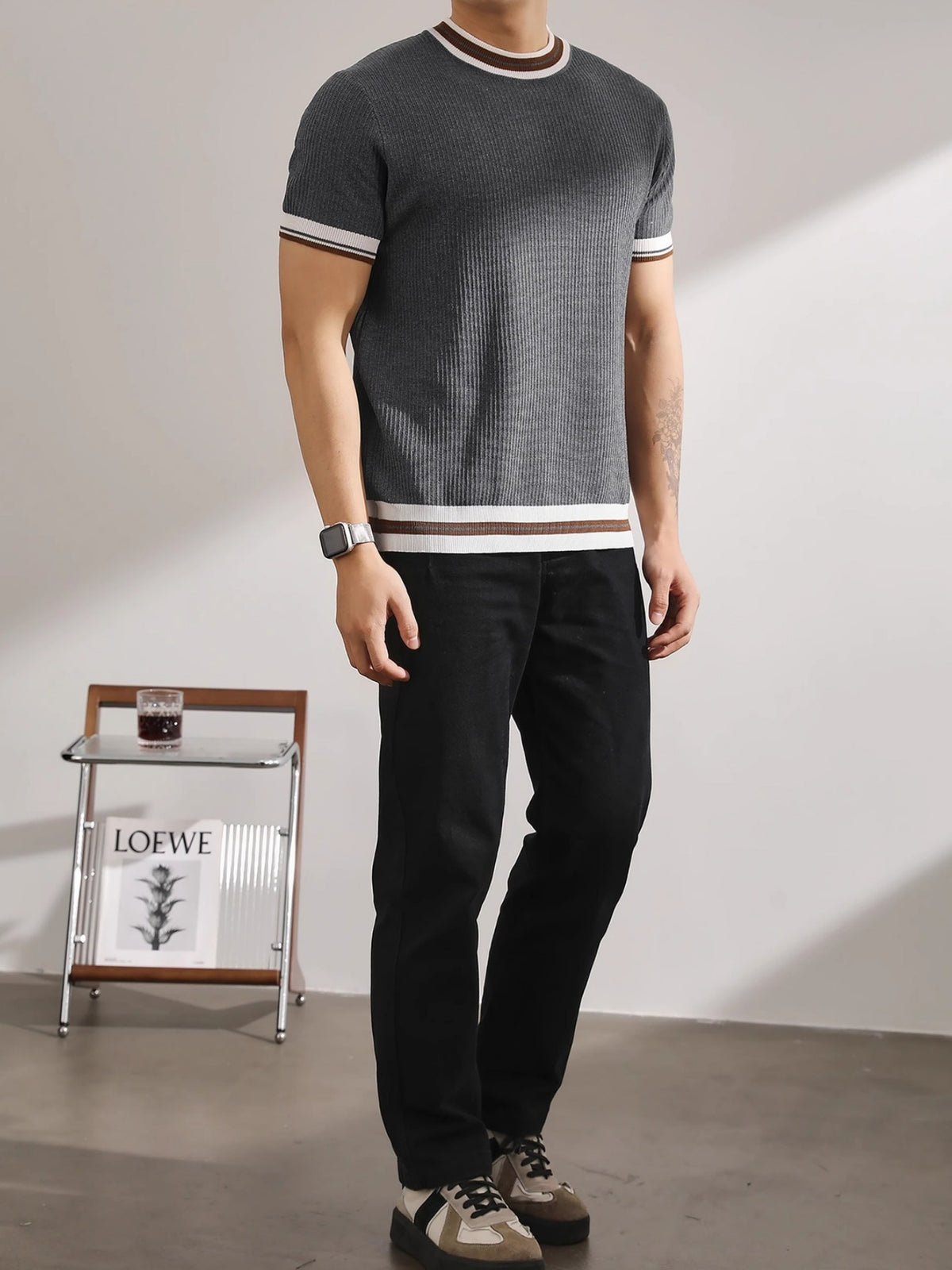 Color Matching Stripes Old Money Style T-shirts