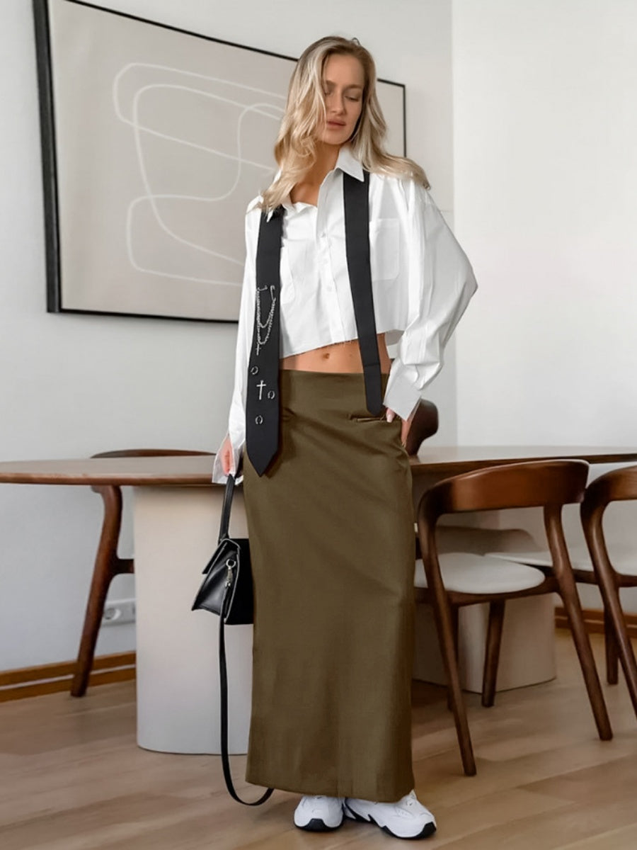 Straight low waist Pocket Skirt