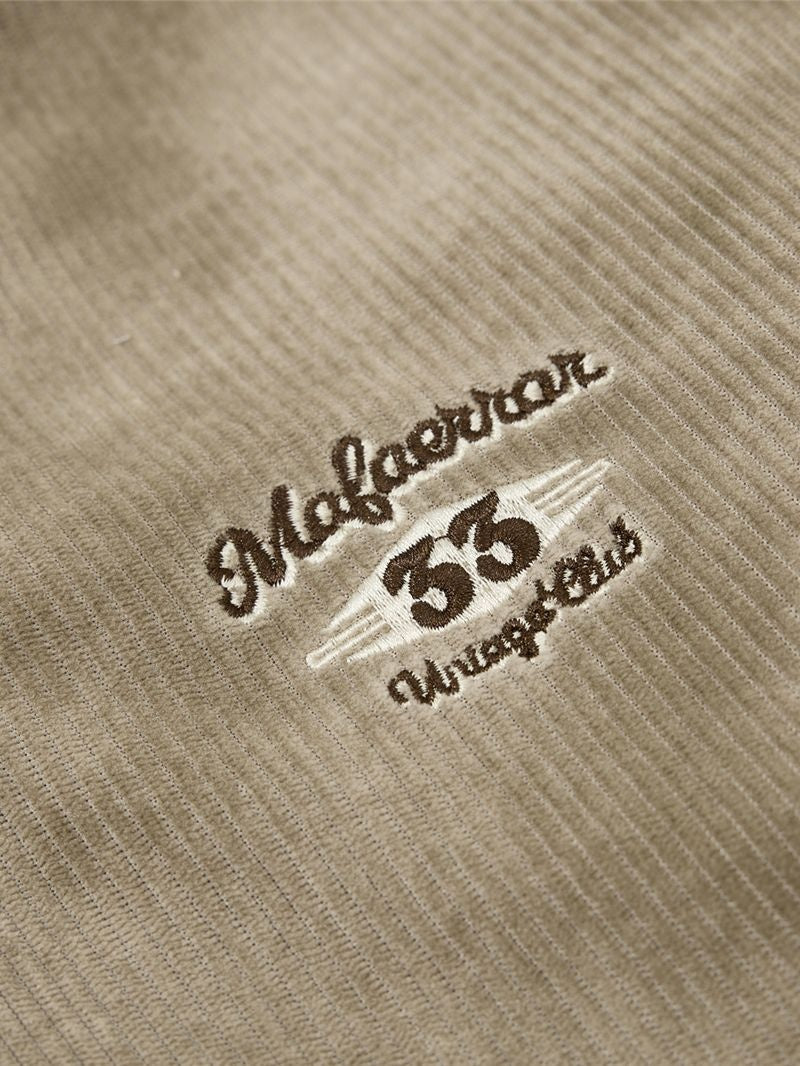 Retro Contrasting Colors Corduroy Letter Splicing Lapel Jackets