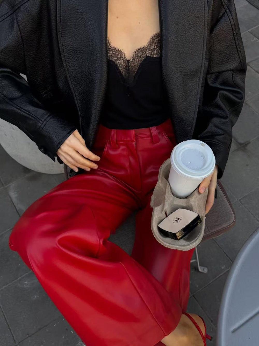 Loose-fitting Lapel Short Leather Jacket