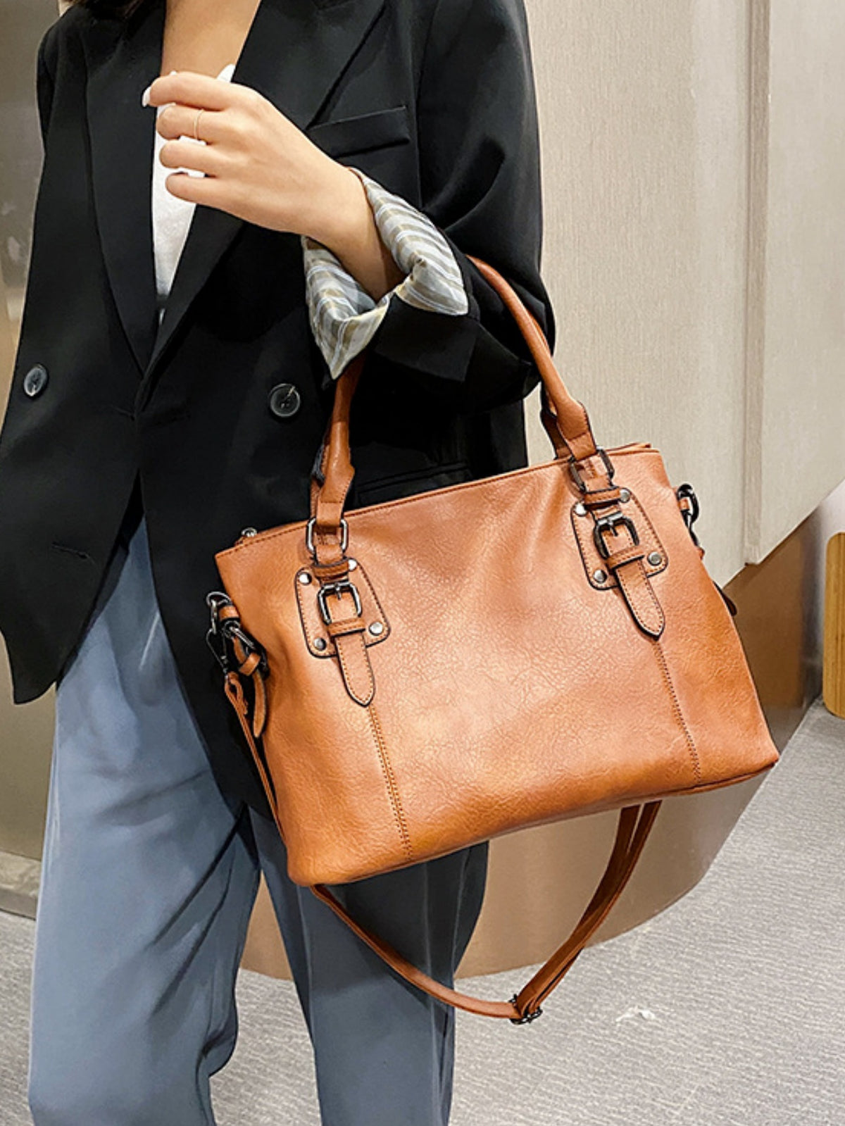 Stylish Retro Minimalist Large Capacity Handbag