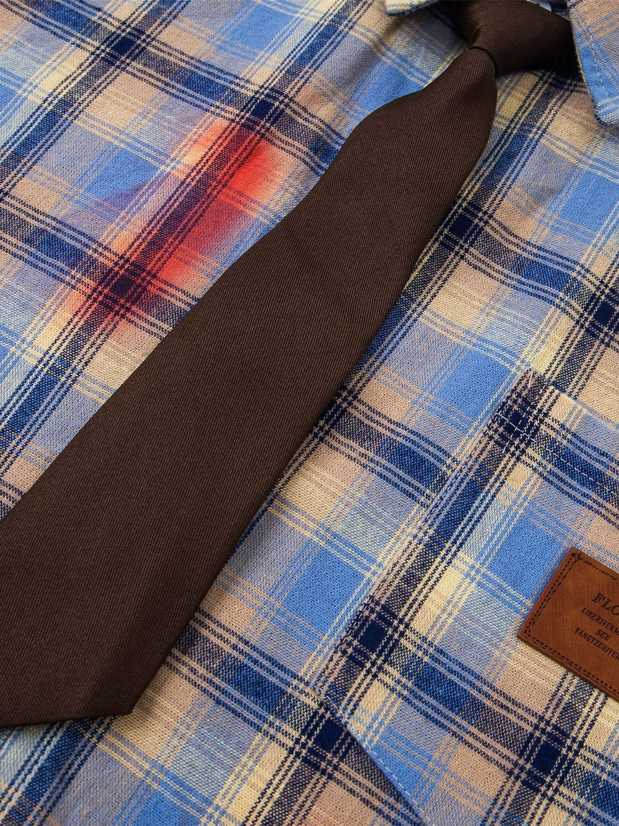 Pocket decoration Plaid Shirts