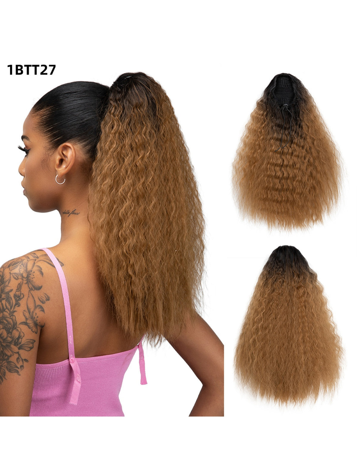 Small Curly Ponytail Synthetic Fiber Drawstring Braid High-temperature Silk Wig