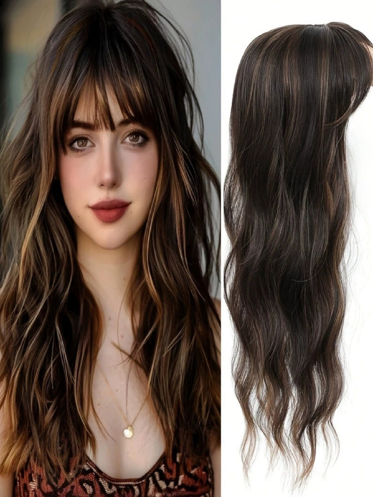 Synthetic Fiber Long Wavy Curl Wig