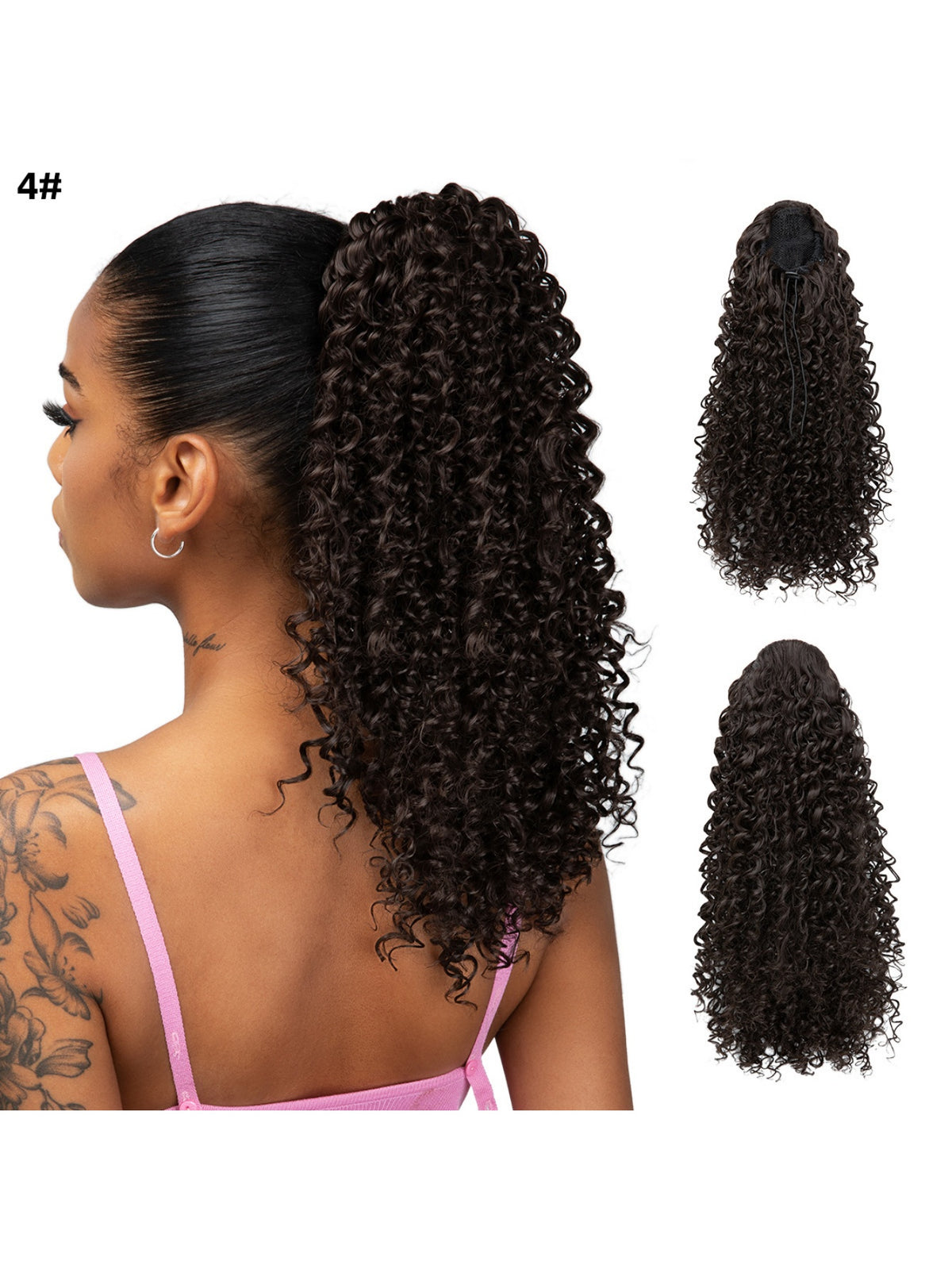 Small Curly Ponytail Synthetic Fiber Drawstring Braid High-temperature Silk Wig