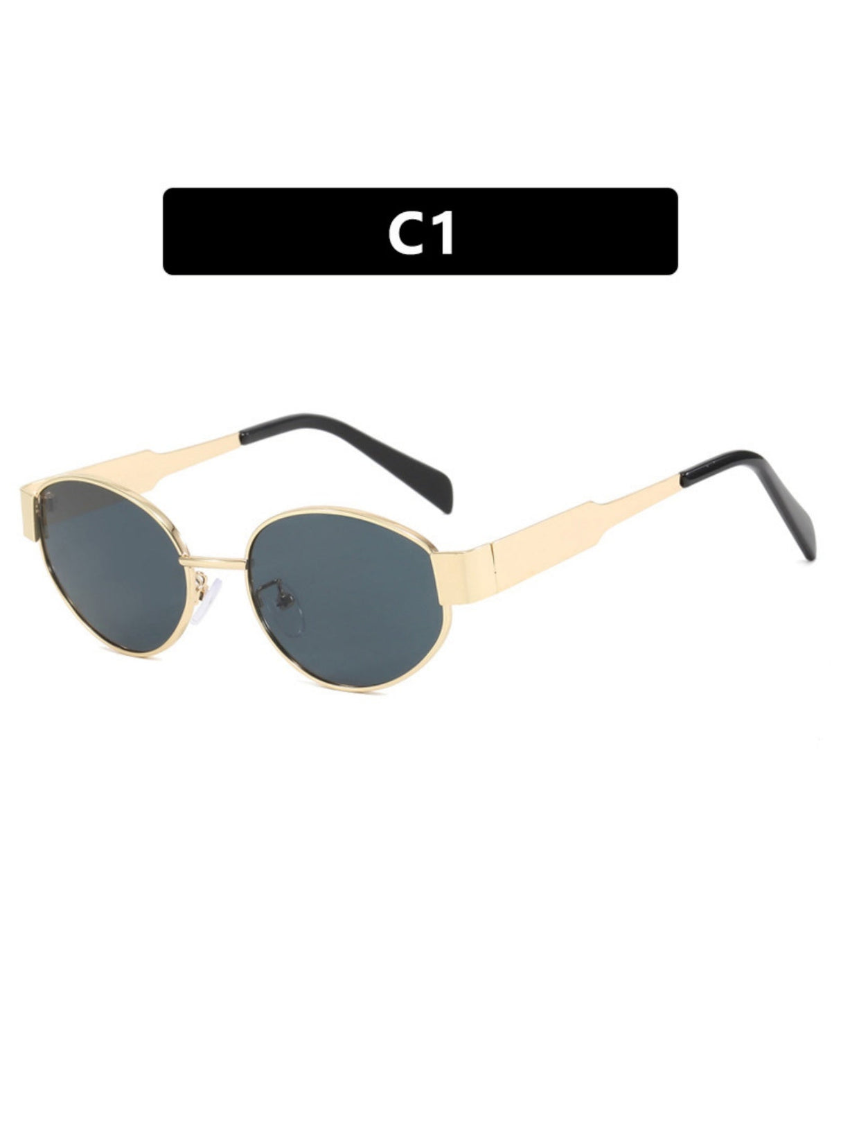 Retro-Sonnenbrille aus Metall, oval