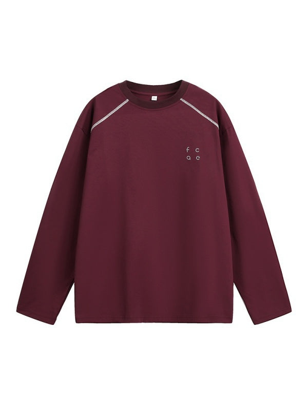 UV-Protection Color-Block Top-Stitched Long-Sleeve Tee