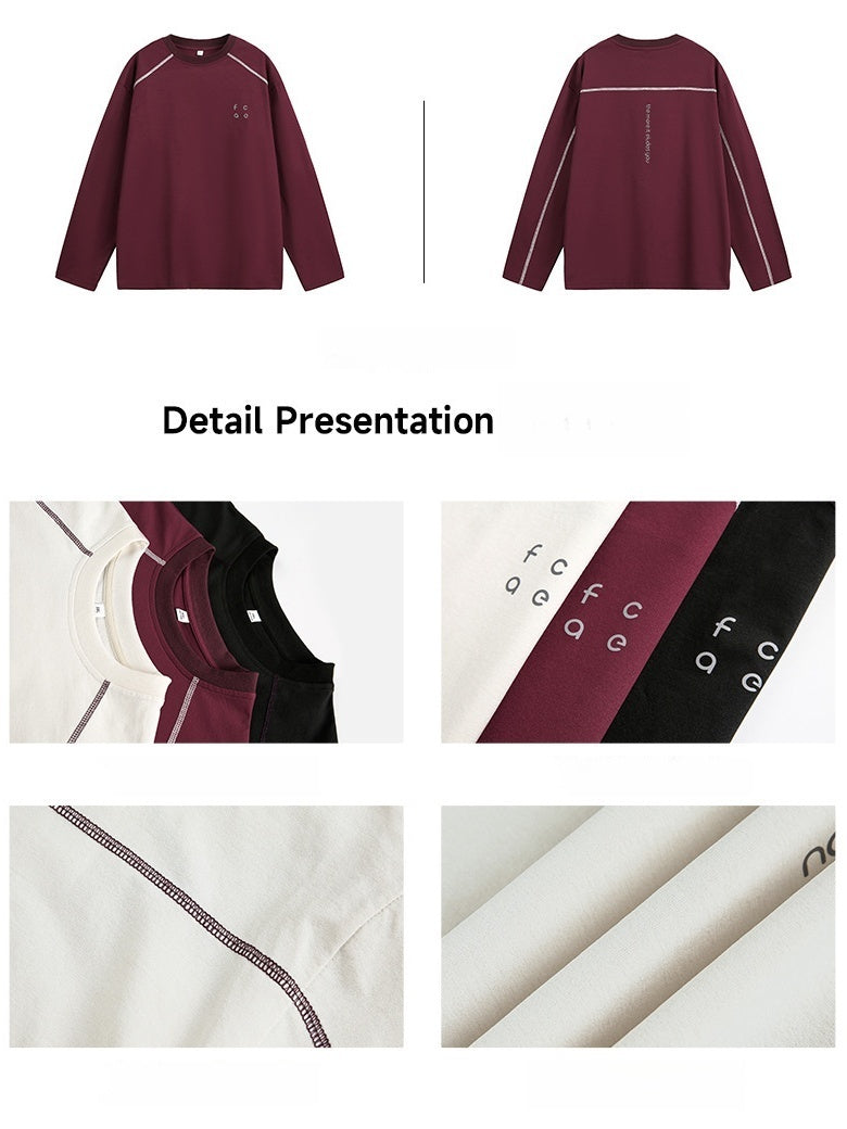 UV-Protection Color-Block Top-Stitched Long-Sleeve Tee