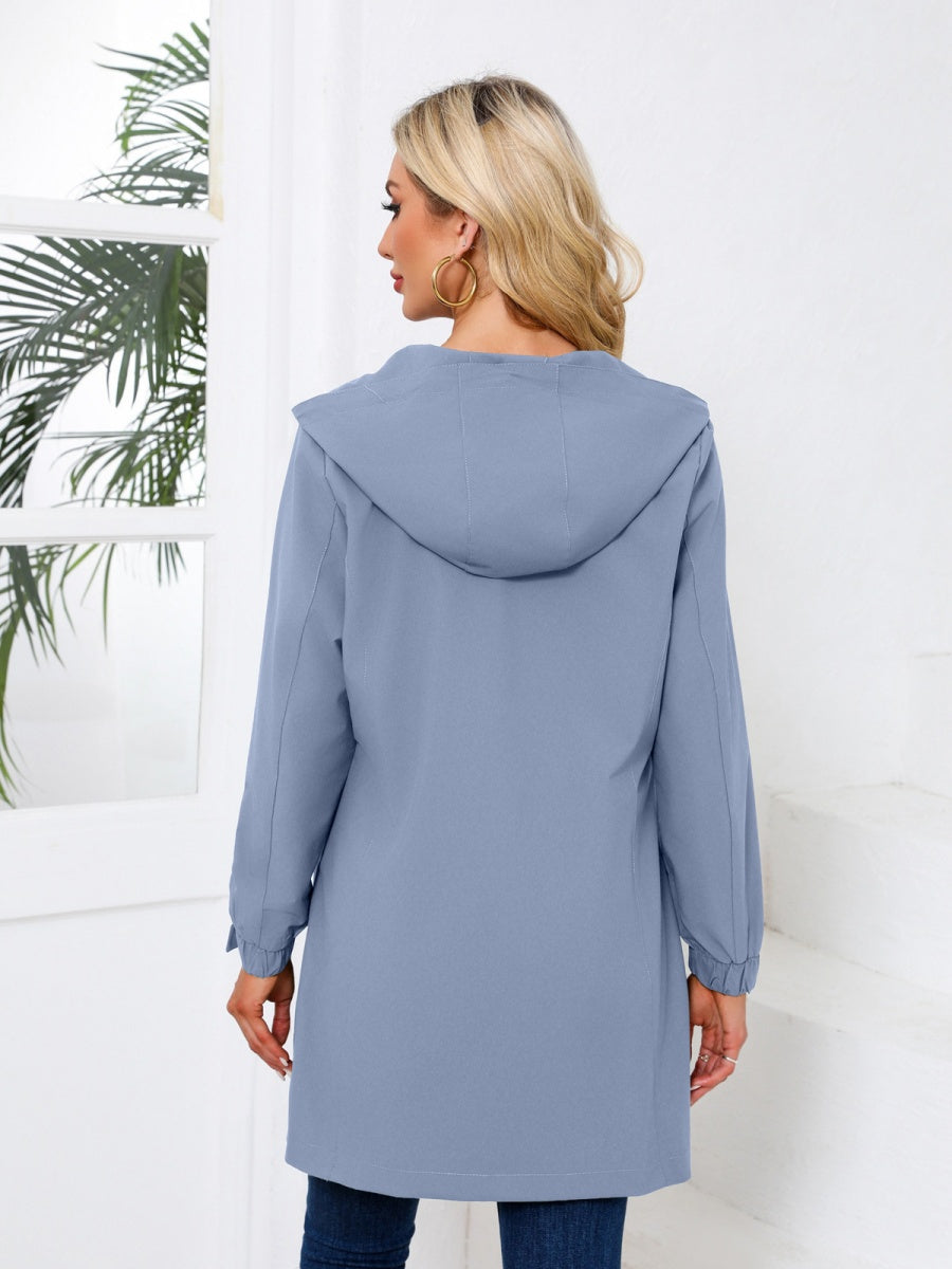 Outdoor Sports Water Proof Hooded Long Sleeve Loose Leisure Windproof Zipper Jackets