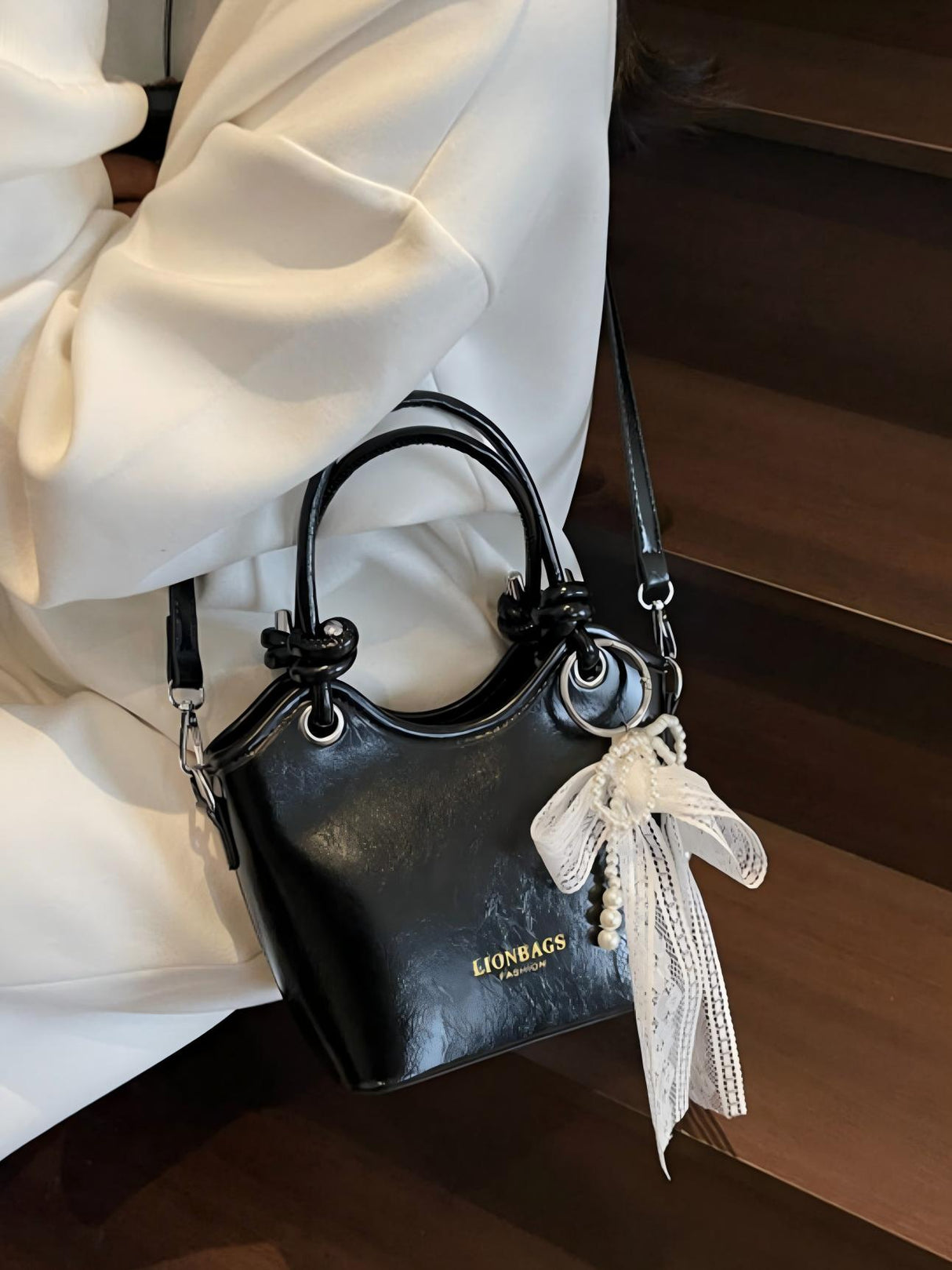 Knotted Color Block Handbag