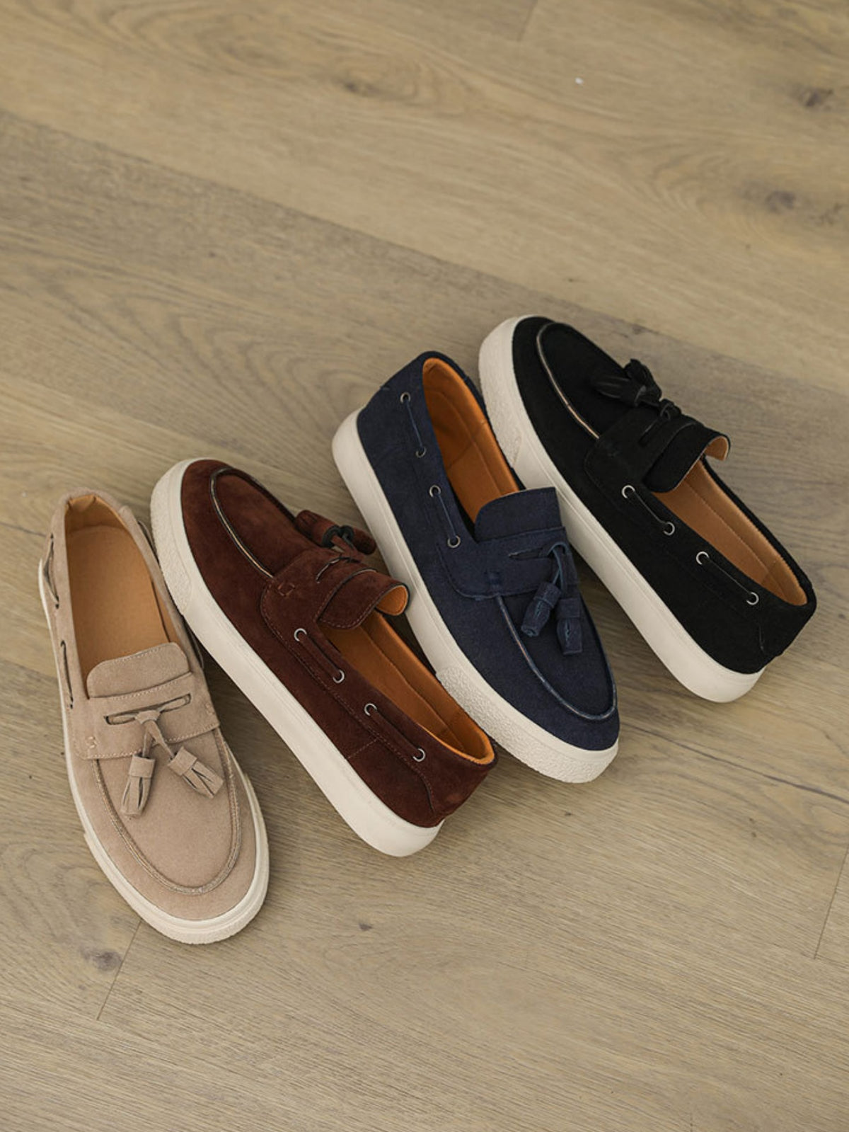 Color-blocked Tassel Slip-on Loafers