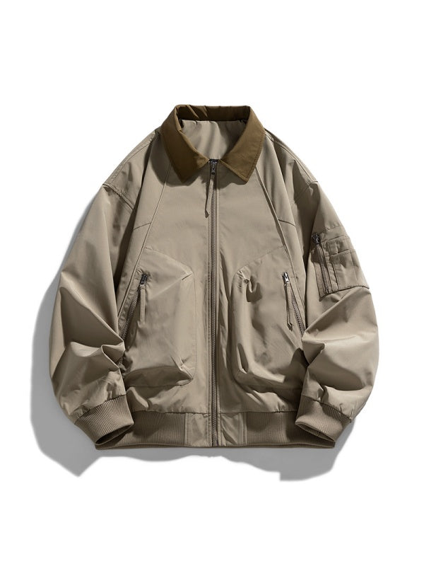 Loose Fashion Leisure Simplicity All-match Contrasting Colors Jackets