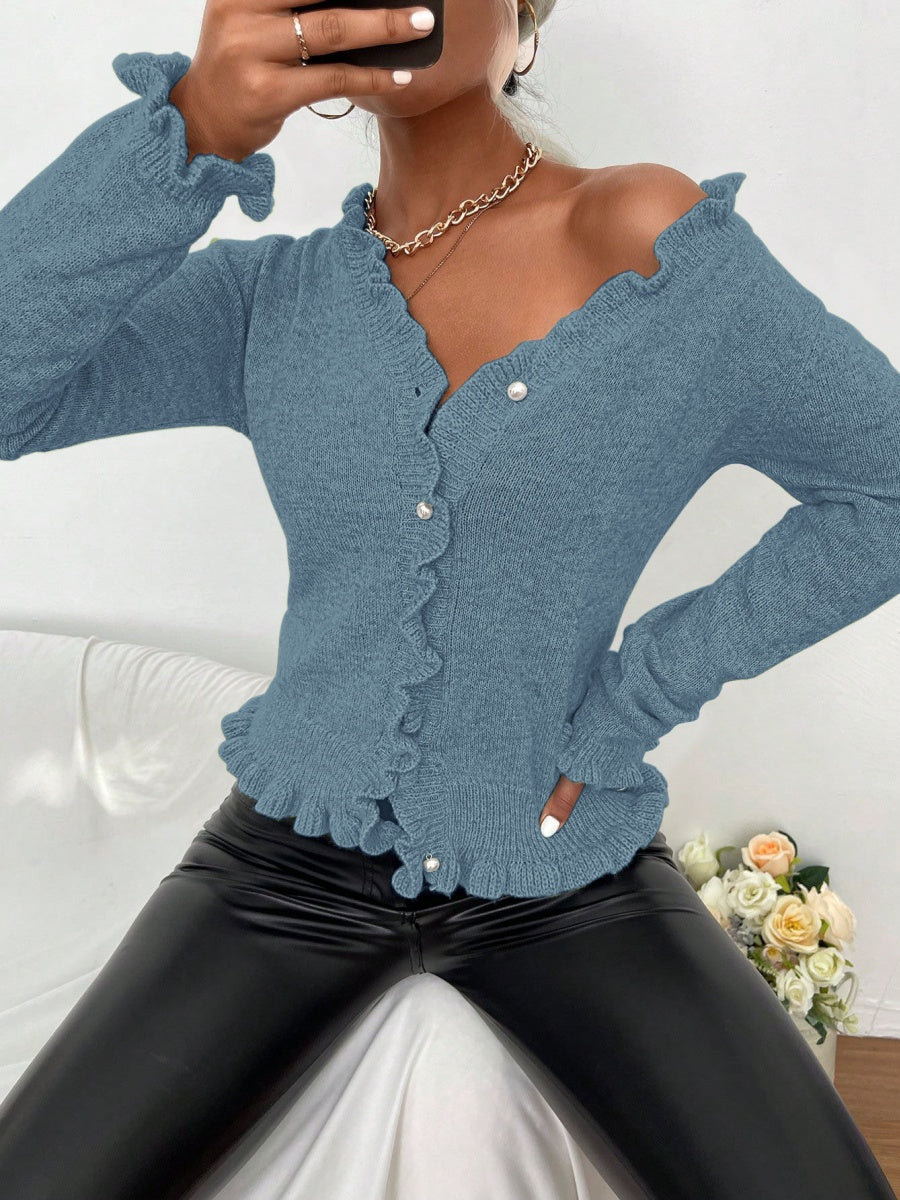 Wood ear Solid Color Cardigans