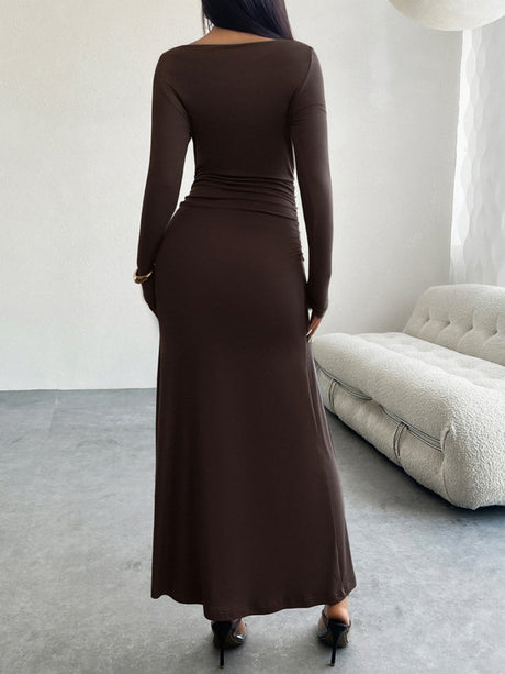 Liber Autumn Women's Solid Color Midi Dresses