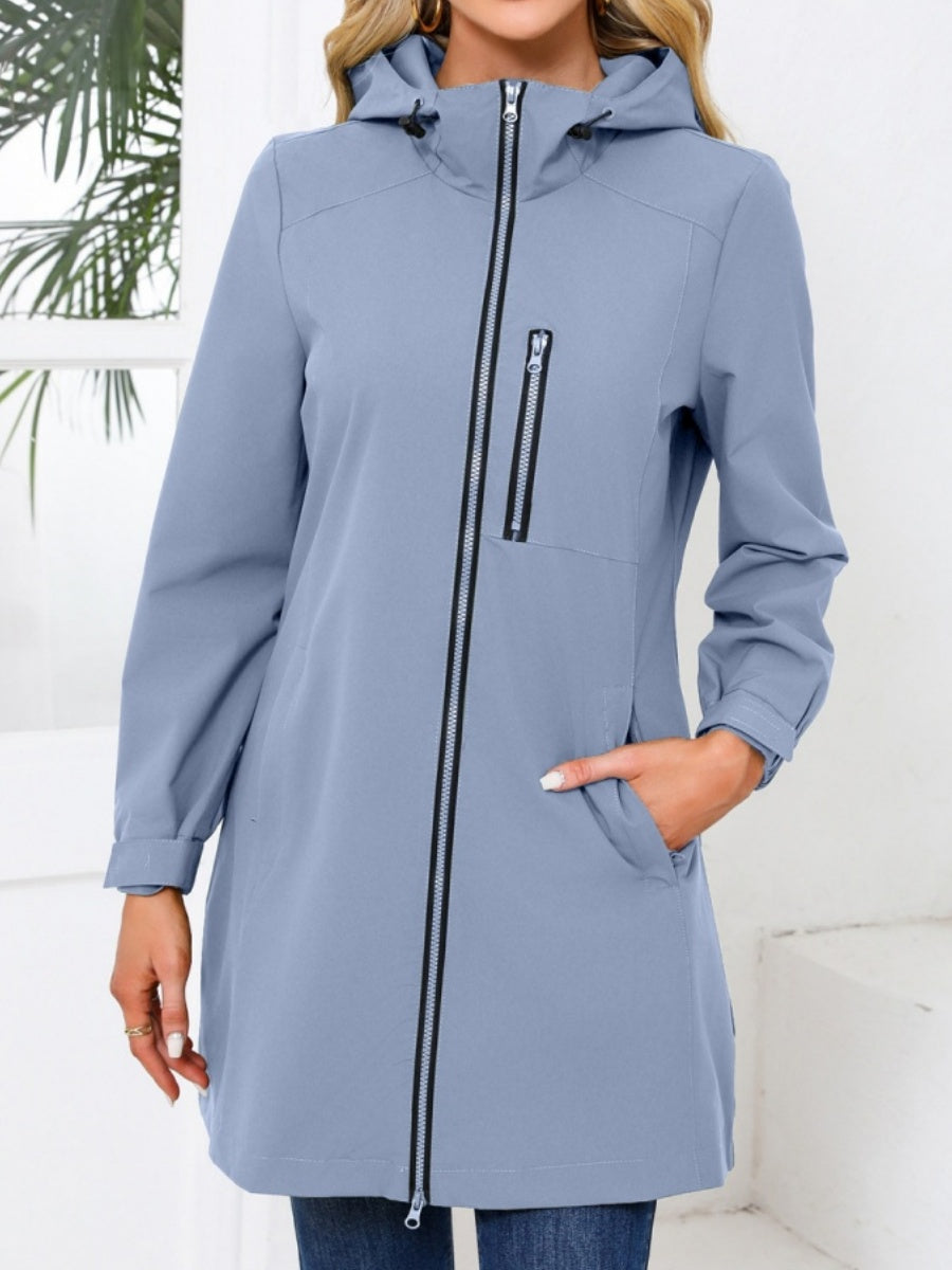 Outdoor Sports Water Proof Hooded Long Sleeve Loose Leisure Windproof Zipper Jackets