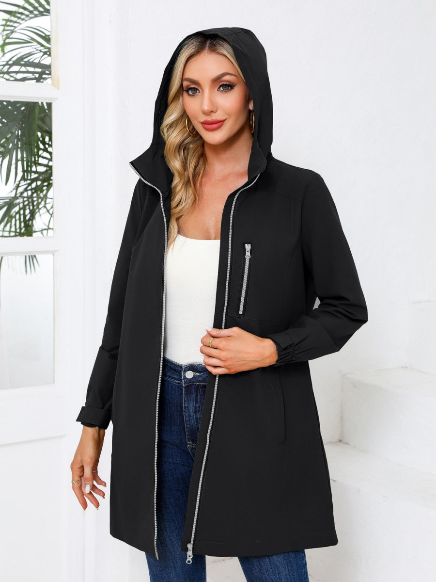 Outdoor Sports Water Proof Hooded Long Sleeve Loose Leisure Windproof Zipper Jackets