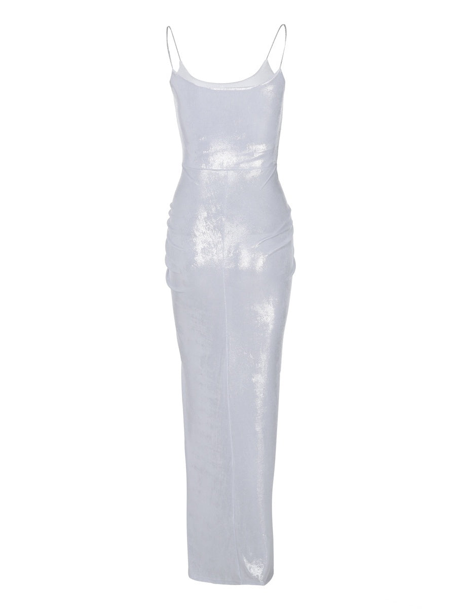 Flash Pleated Solid Color Maxi Dresses