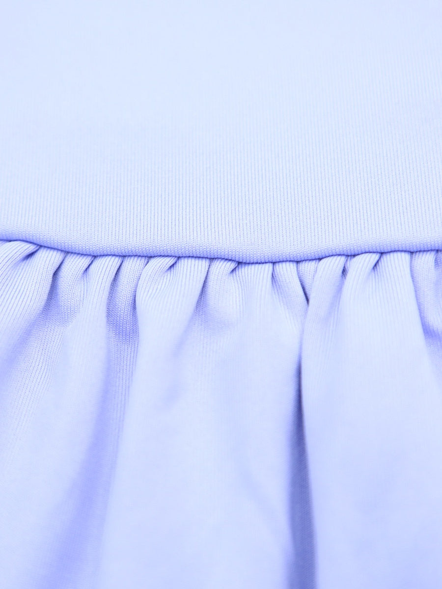 Solid Color Sleeveless Sexy Pleated Short Dress With Ruffled Hem