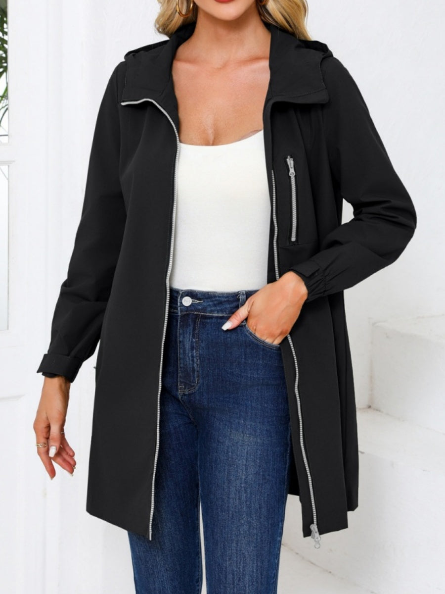 Outdoor Sports Water Proof Hooded Long Sleeve Loose Leisure Windproof Zipper Jackets