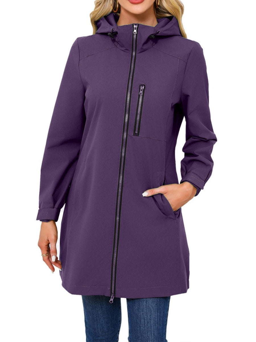 Outdoor Sports Water Proof Hooded Long Sleeve Loose Leisure Windproof Zipper Jackets