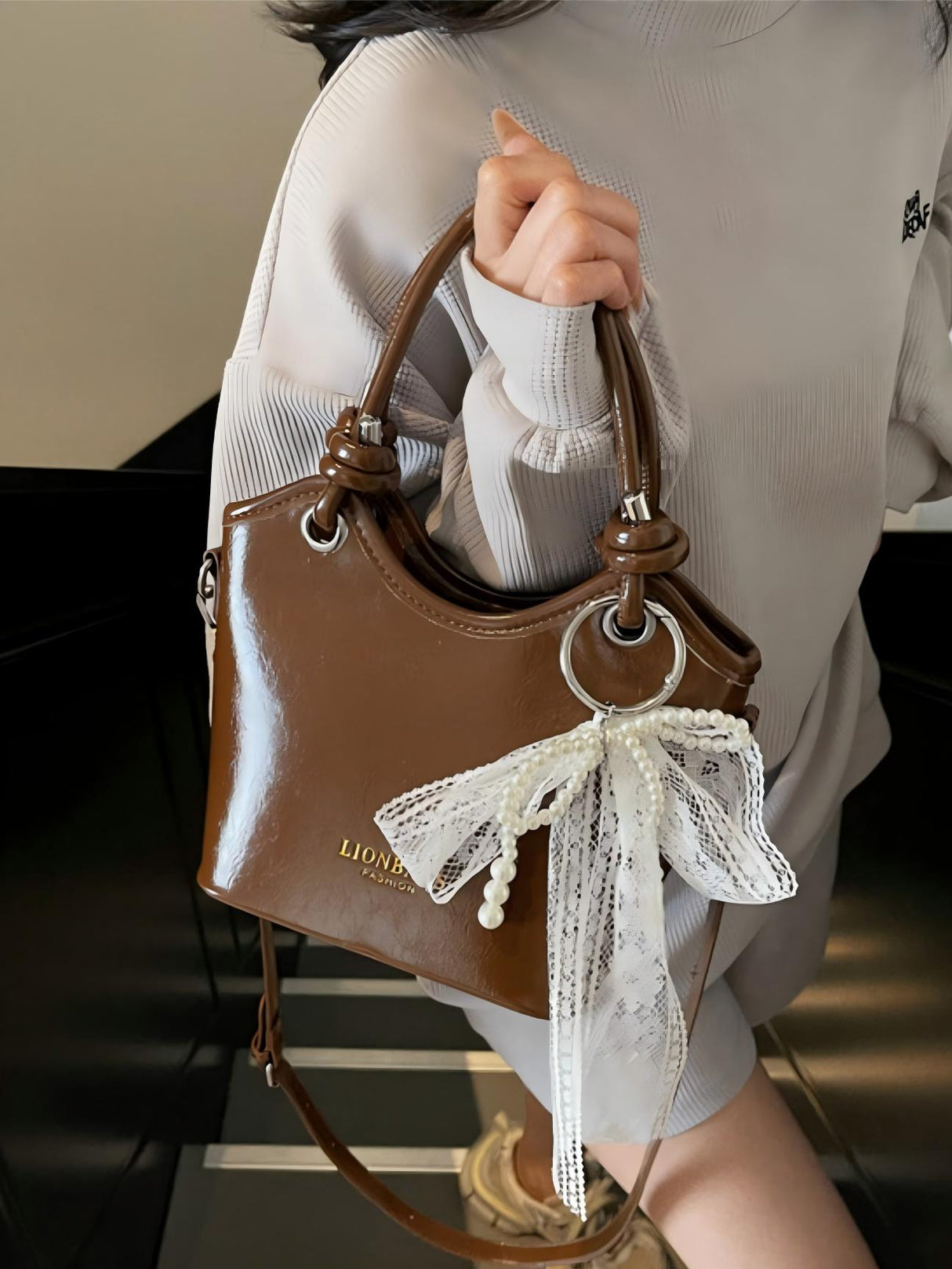 Knotted Color Block Handbag