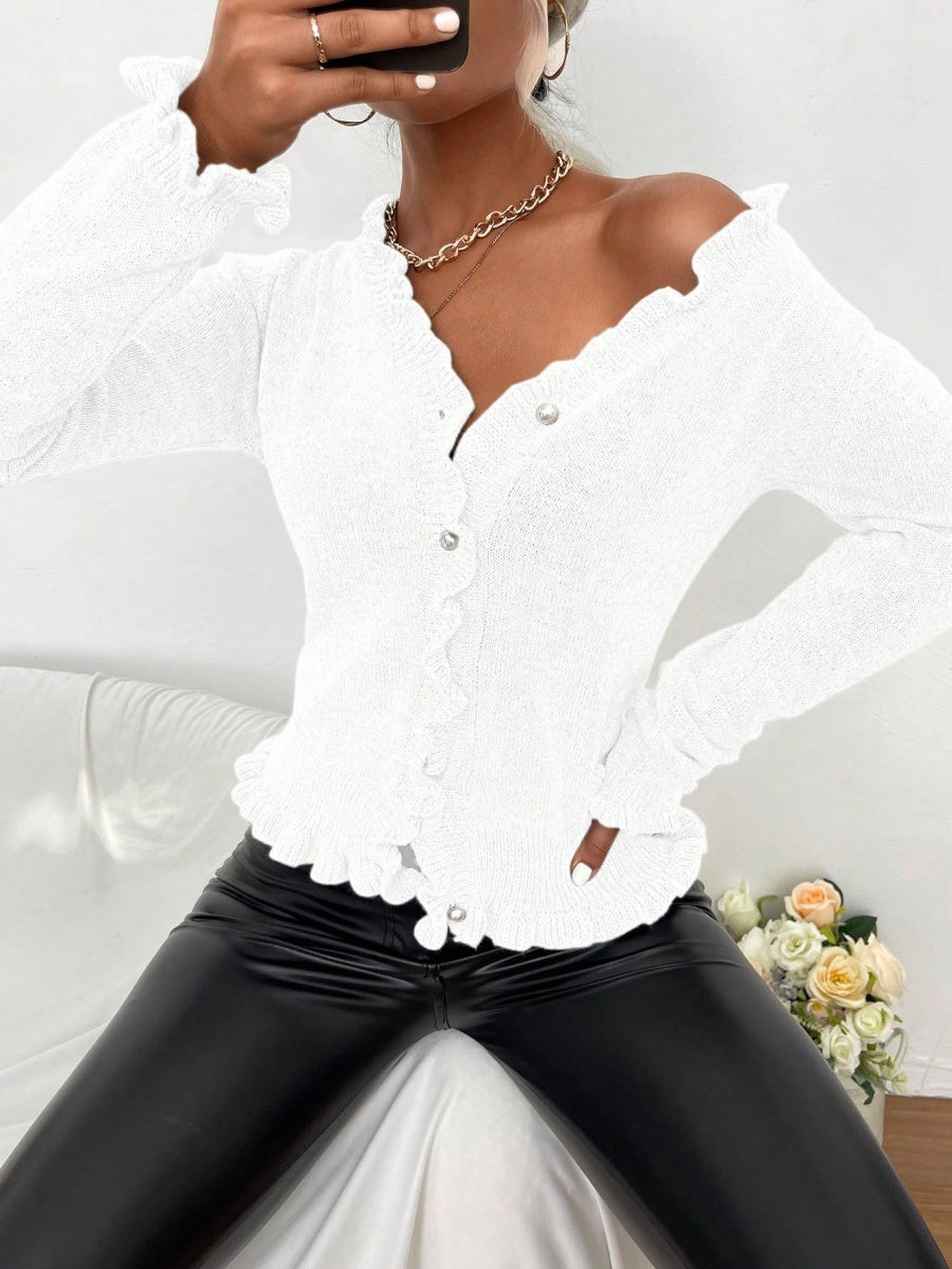 Wood ear Solid Color Cardigans