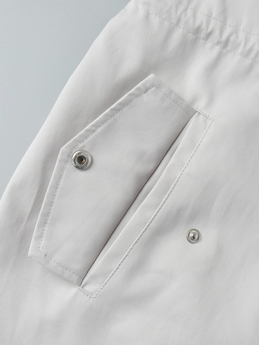 Stand-up Collar Mid-length Drawstring Waist Pure Cotton Trench Coat