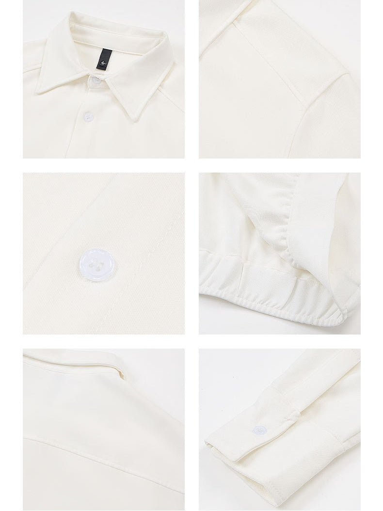 Minimalism High Intelligence Cleanfit Commuting Solid Color Shirt