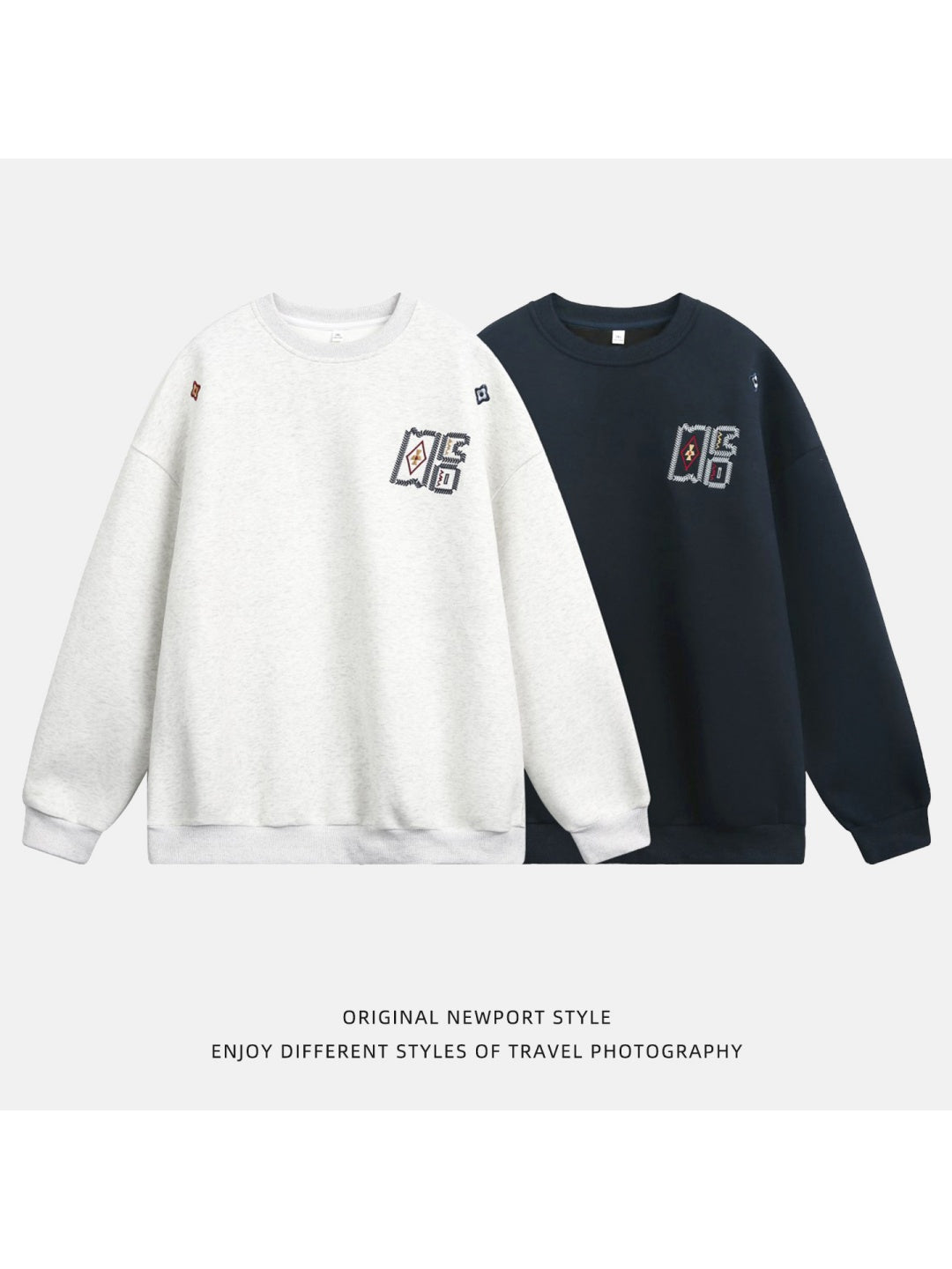 Liber Autumn Men's Embroidered Pattern Pattern Sweatshirts