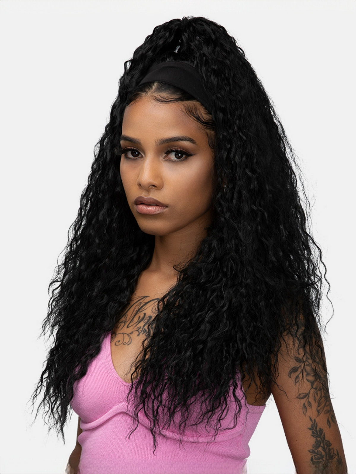 Long Curly Wool Hair With Half-head Wig Made Of Synthetic Fibers