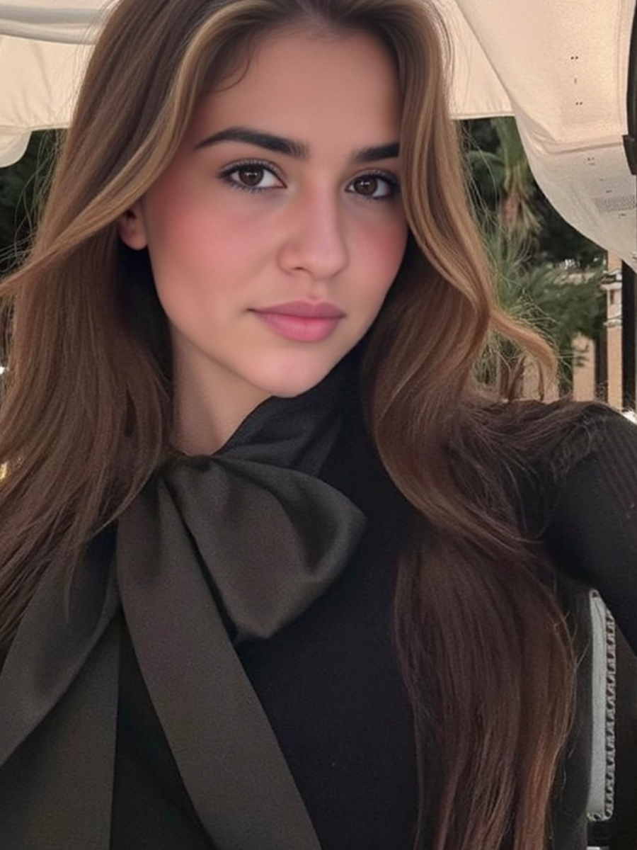 Black Big Bow Ribbon Long-sleeved Base Layer Fitted Top