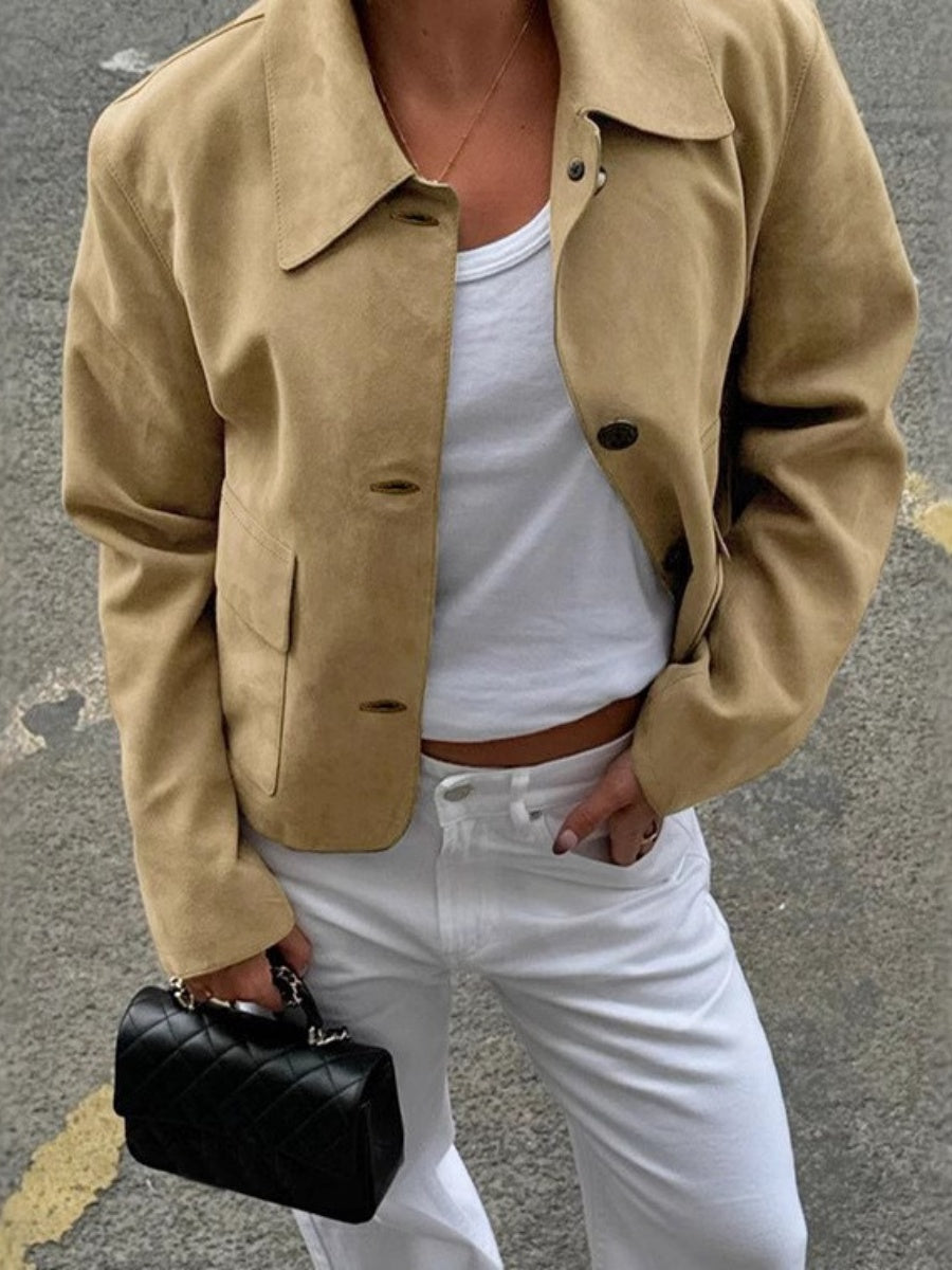 Brown Pocket Long sleeve Jackets