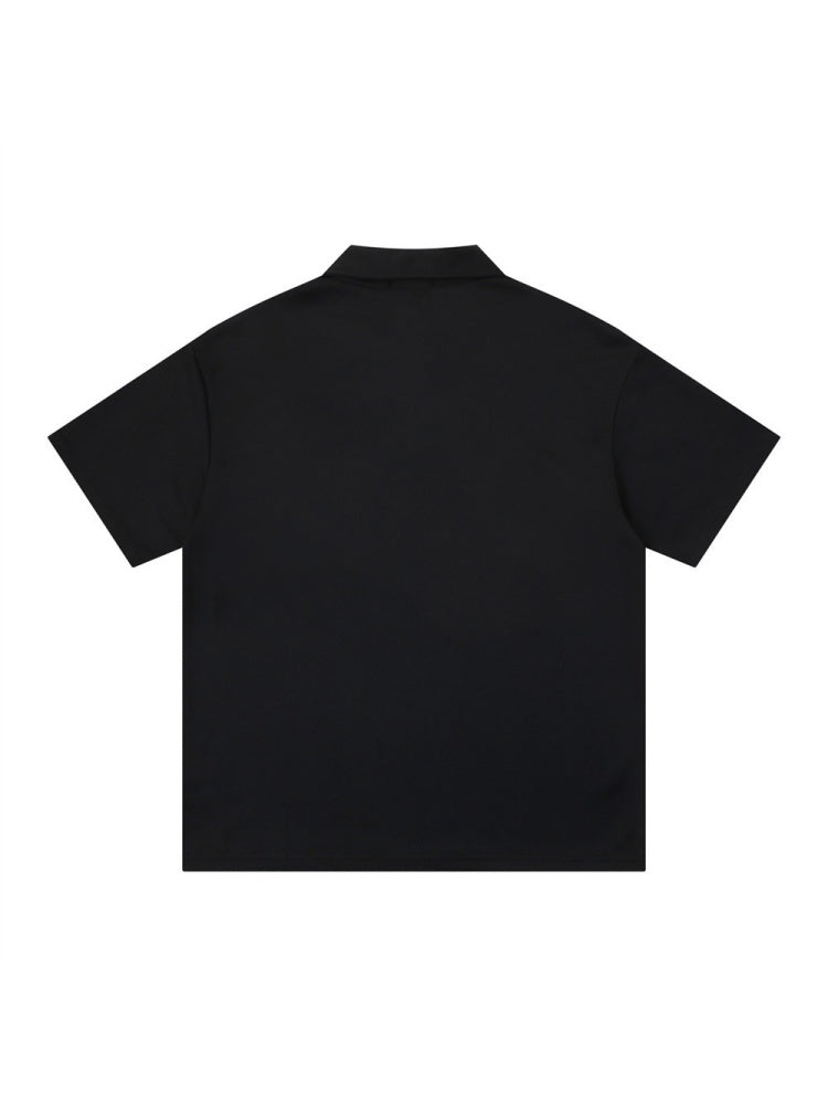 Letter Embroidery Ins Loose-fit POLO Shirt