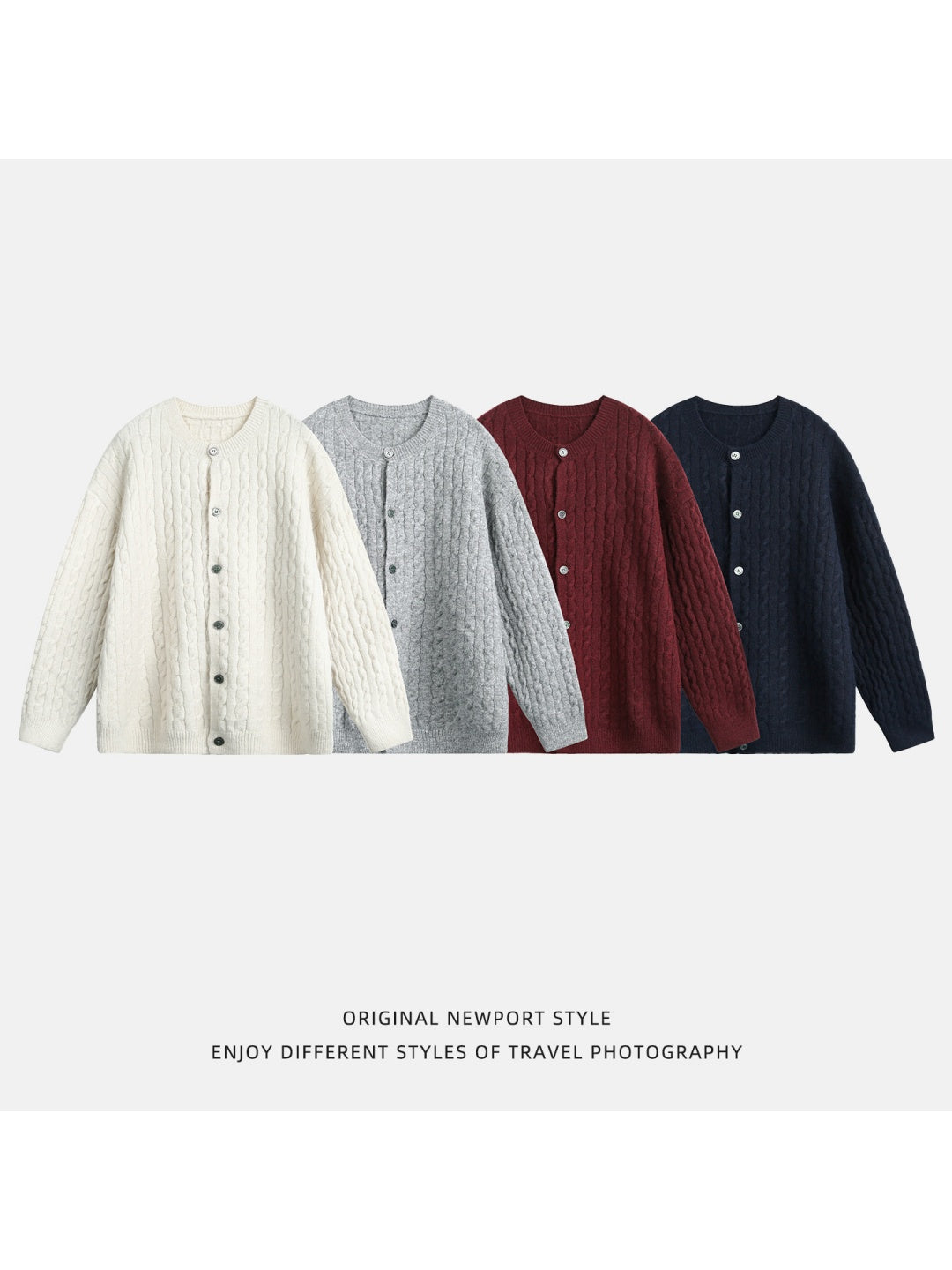 4 Colors Round Neck Cardigans
