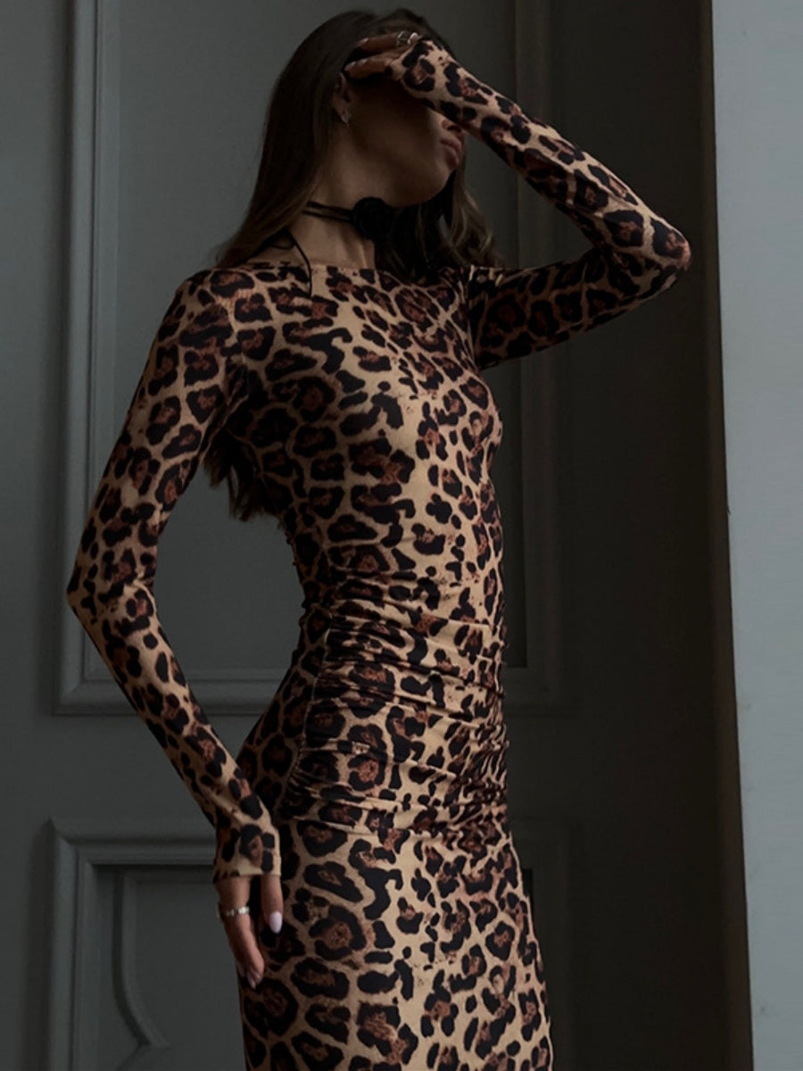 Leopard Print Long Dress