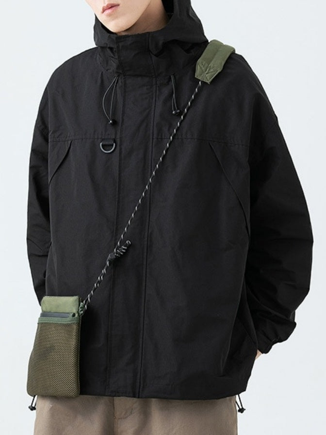 Liber Autumn Neutral wear Multiple pockets Plaid Solid Color Jackets