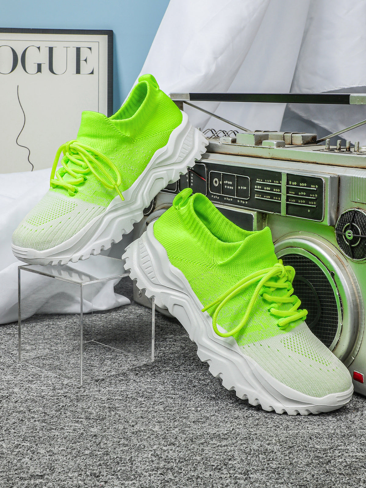 Color-blocked Unisex Casual Sneakers