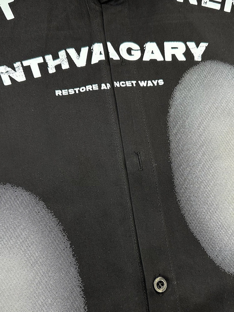 Liber Autumn Neutral wear Printed Letter Shirts