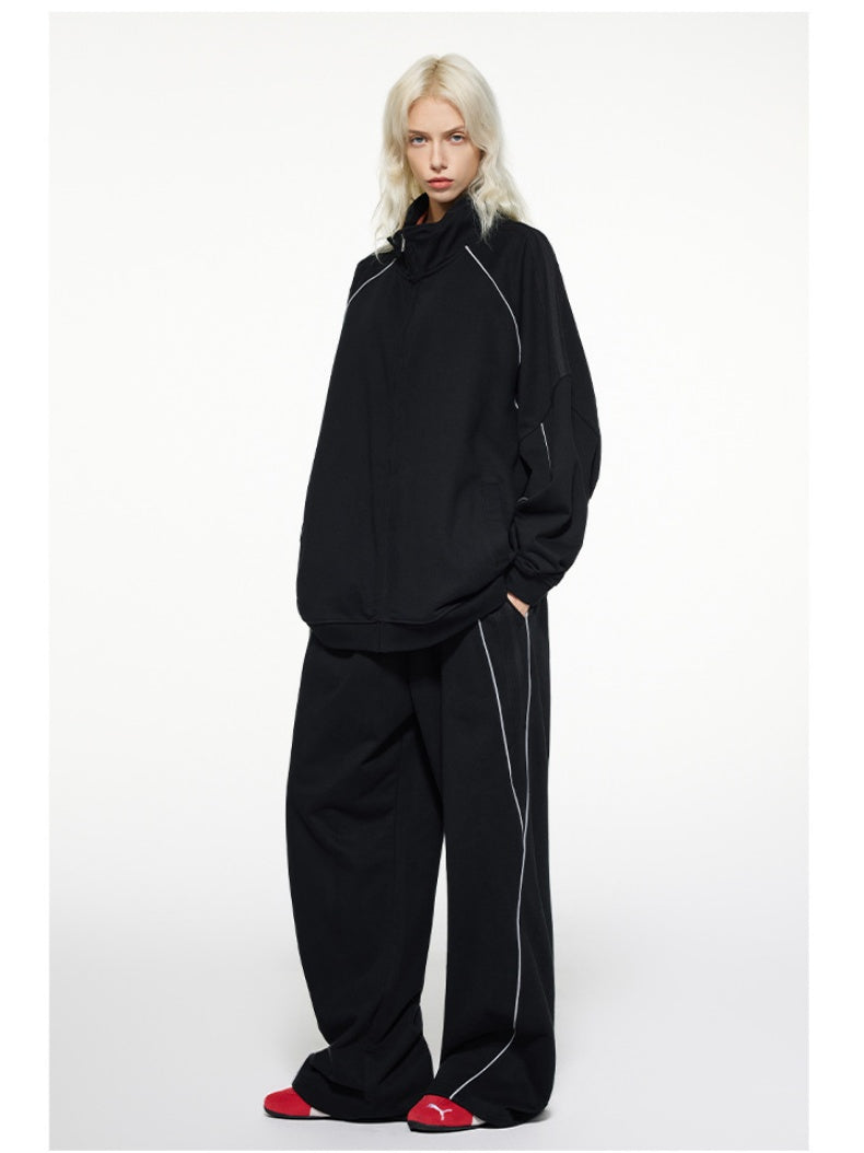 Reflective Stripes Cardigan Sweatshirts&Hoodies Tracksuit