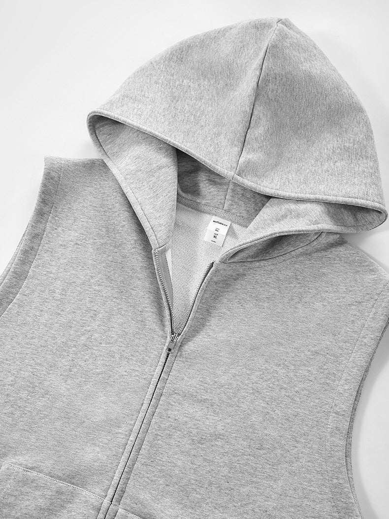420G Heavy Double-ended Zipper Hoodies Vest Jacket