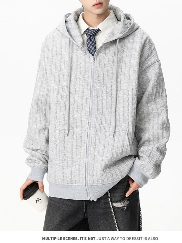 Liber Autumn Neutral wear Jacquard Solid Color Sweatshirts&Hoodies
