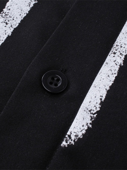 Retro Graffiti Letter Print Loose Lapel Long-sleeved Shirt