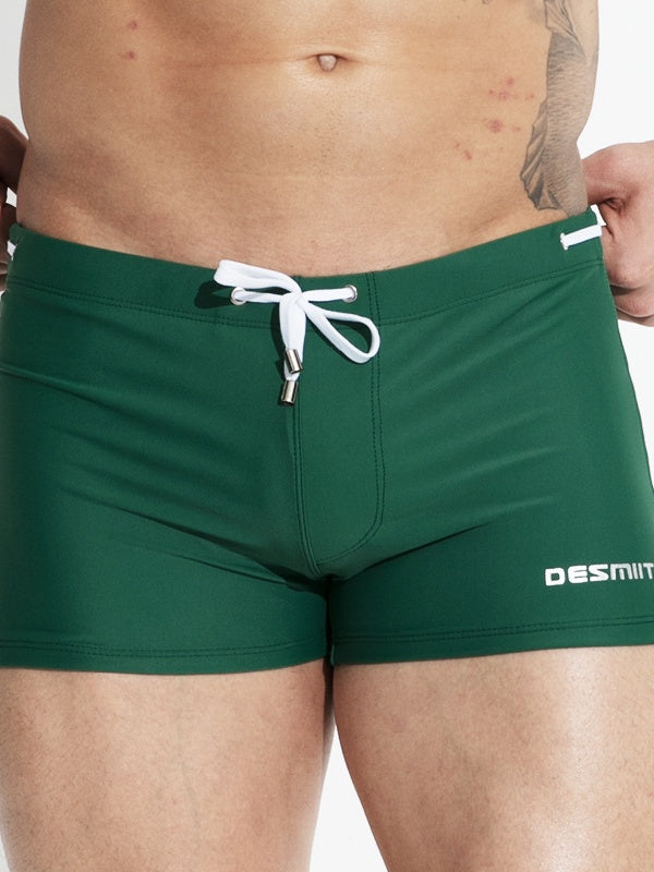 Flat Angle Mid-rise Beach Swimming Trunks