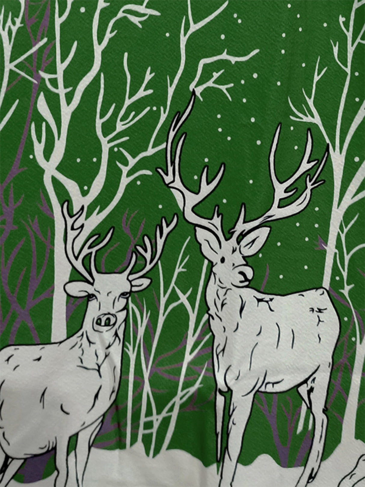 Christmas White Deer Print Suspenders Lace Up Large Skirt Midi Dresses