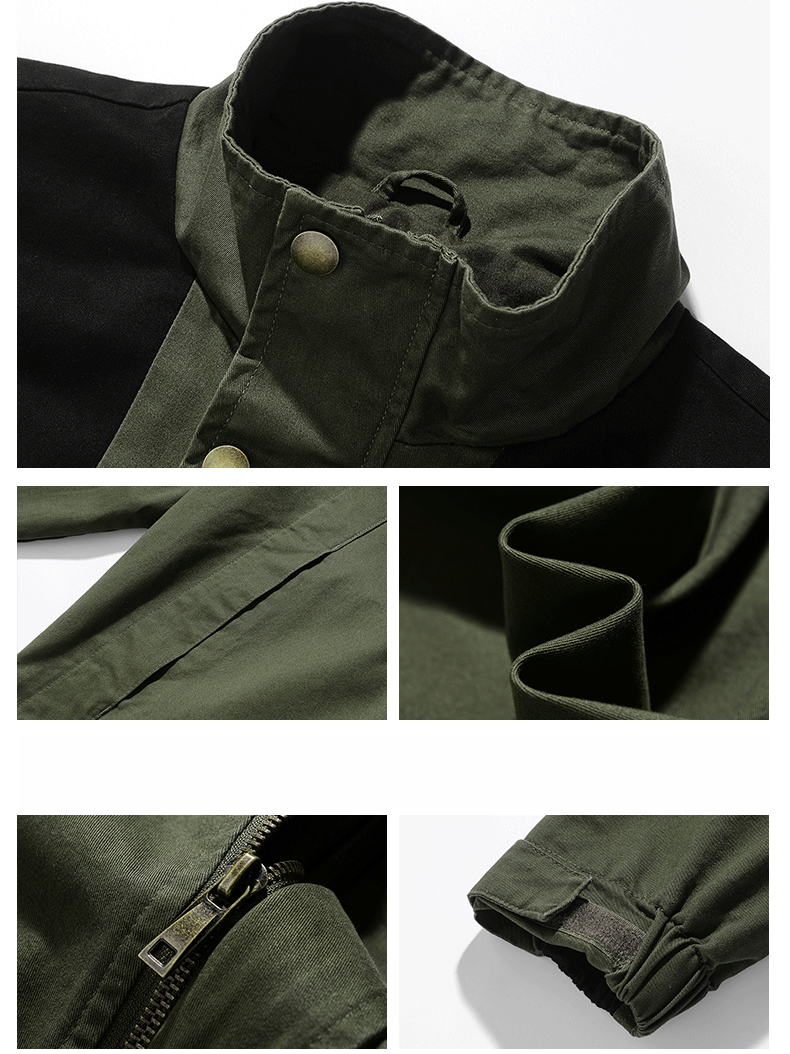 Splicing Contrasting Colors Design Windproof All-match Leisure Jackets