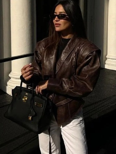 Lace-up Faux Leather Jacket